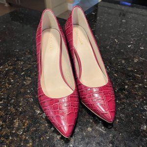 Cole Haan Crocodile Embossed Leather Heels